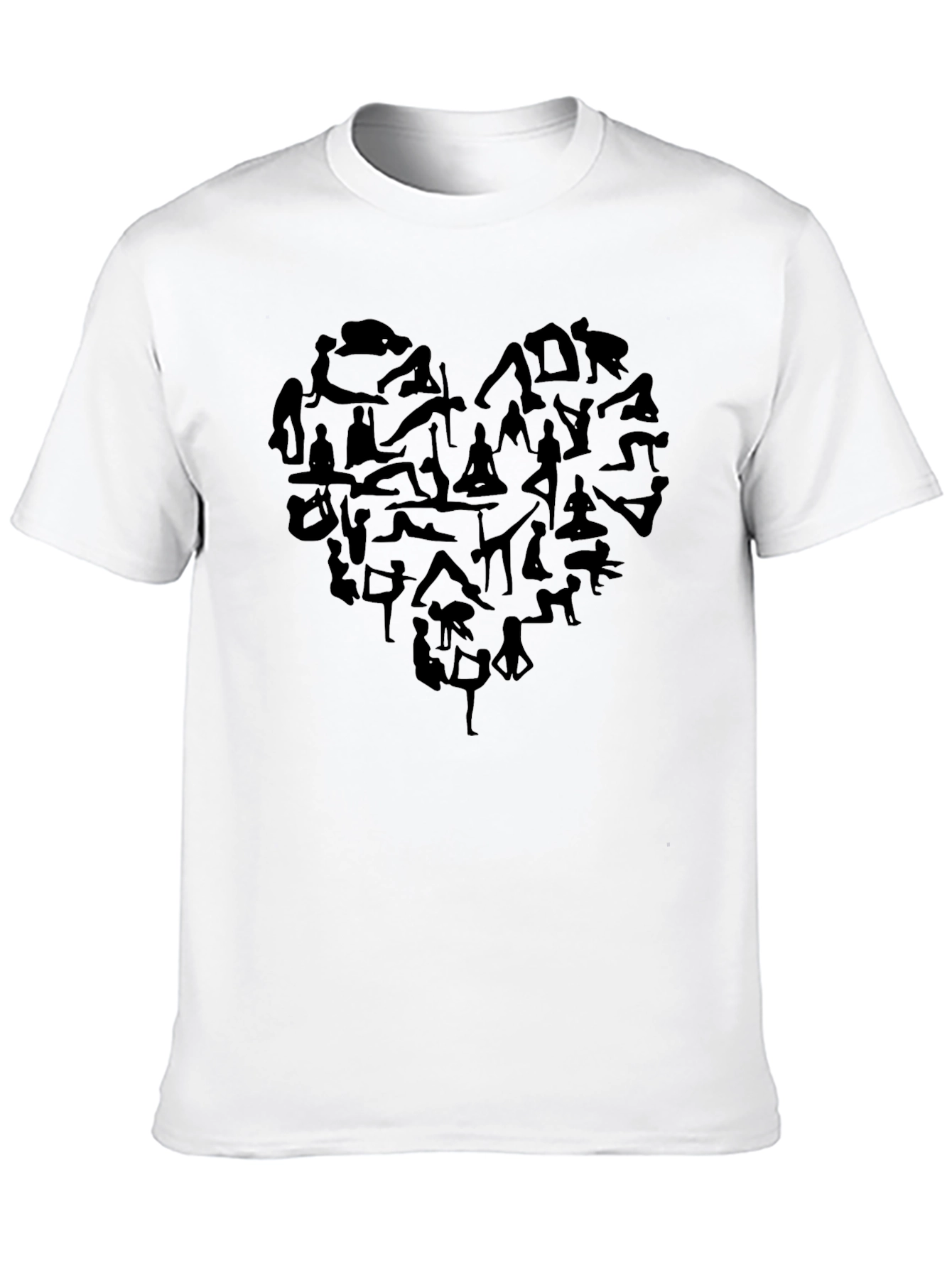 Yoga Heart Graphic Tee - Soft Black T-Shirt