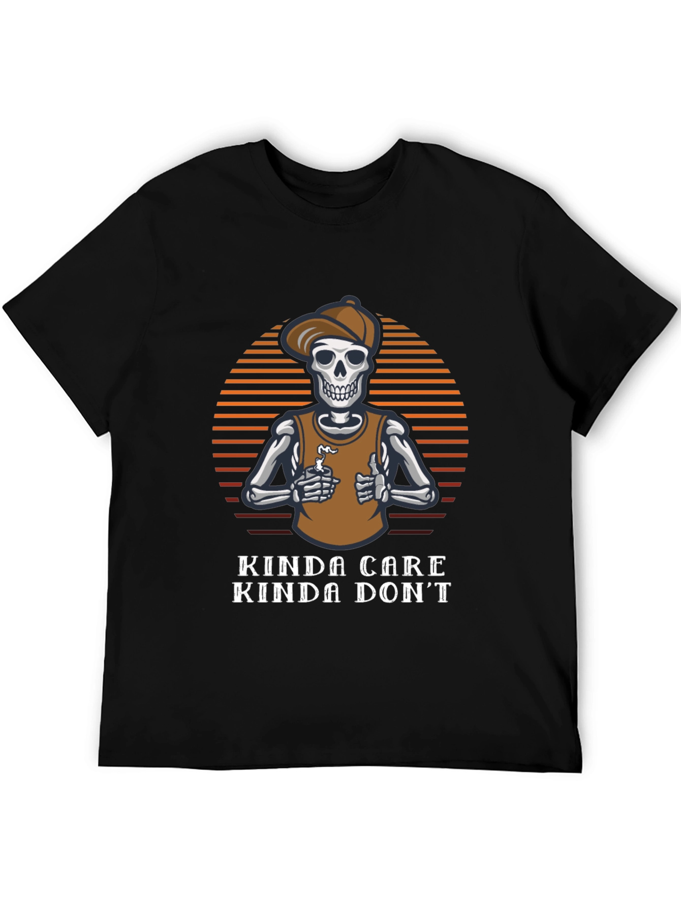 Kinda Care Kinda Dont Skeleton Graphic Tee