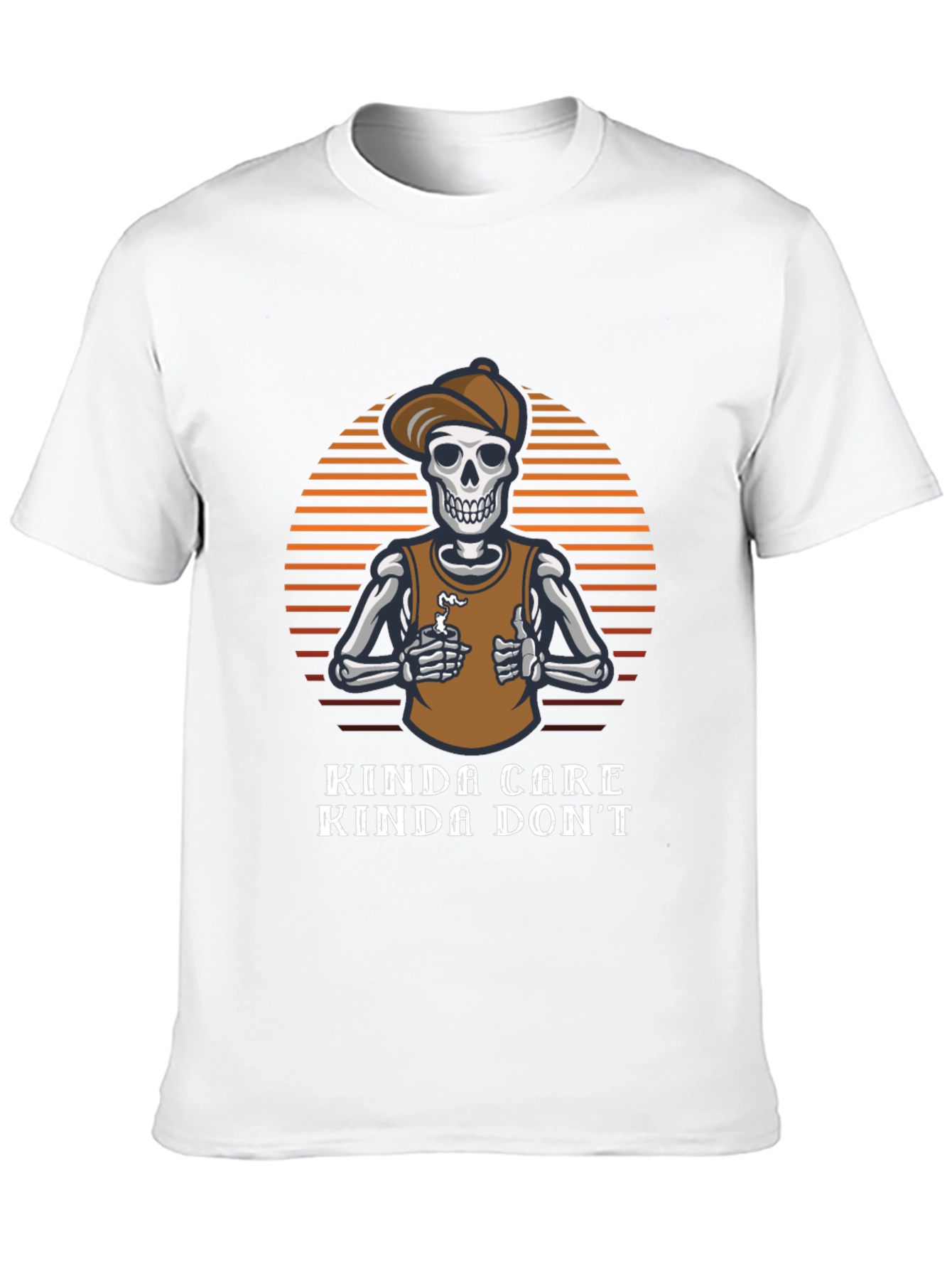 Kinda Care Kinda Dont Skeleton Graphic Tee