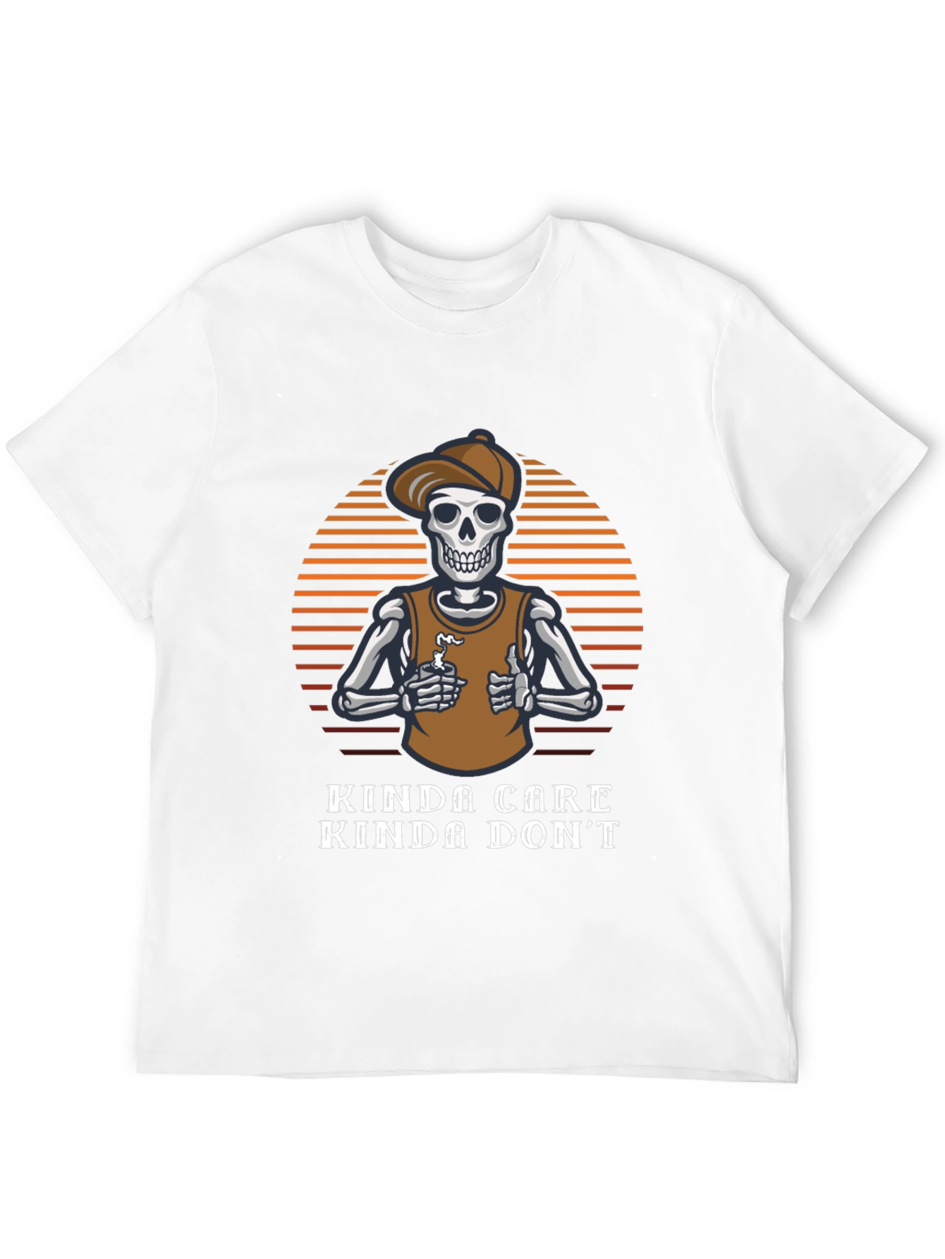 Kinda Care Kinda Dont Skeleton Graphic Tee