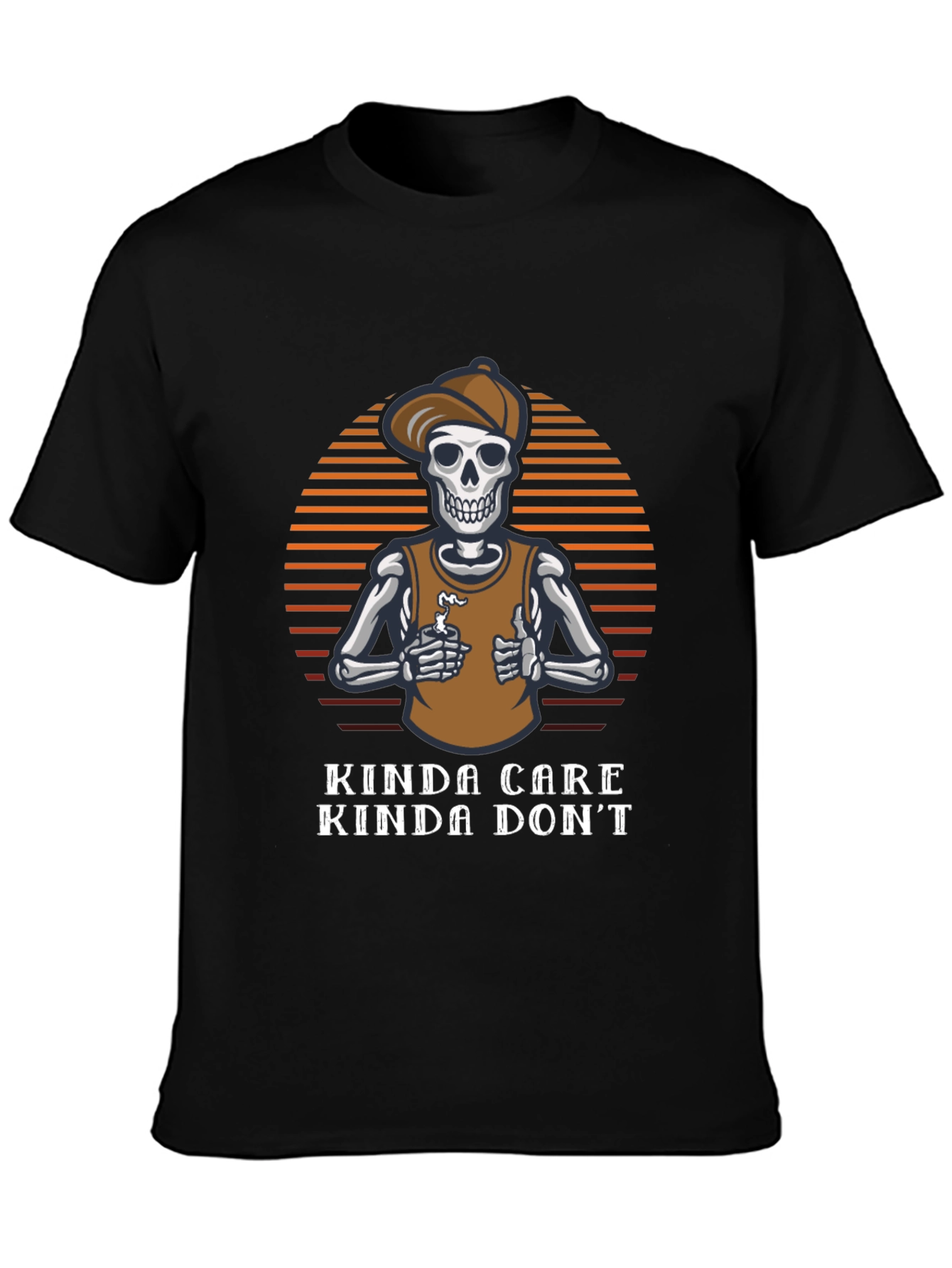 Kinda Care Kinda Dont Skeleton Graphic Tee