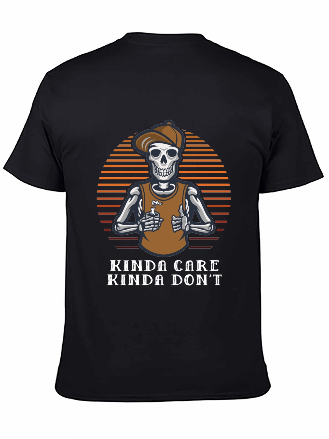 Kinda Care Kinda Dont Skeleton Graphic Tee