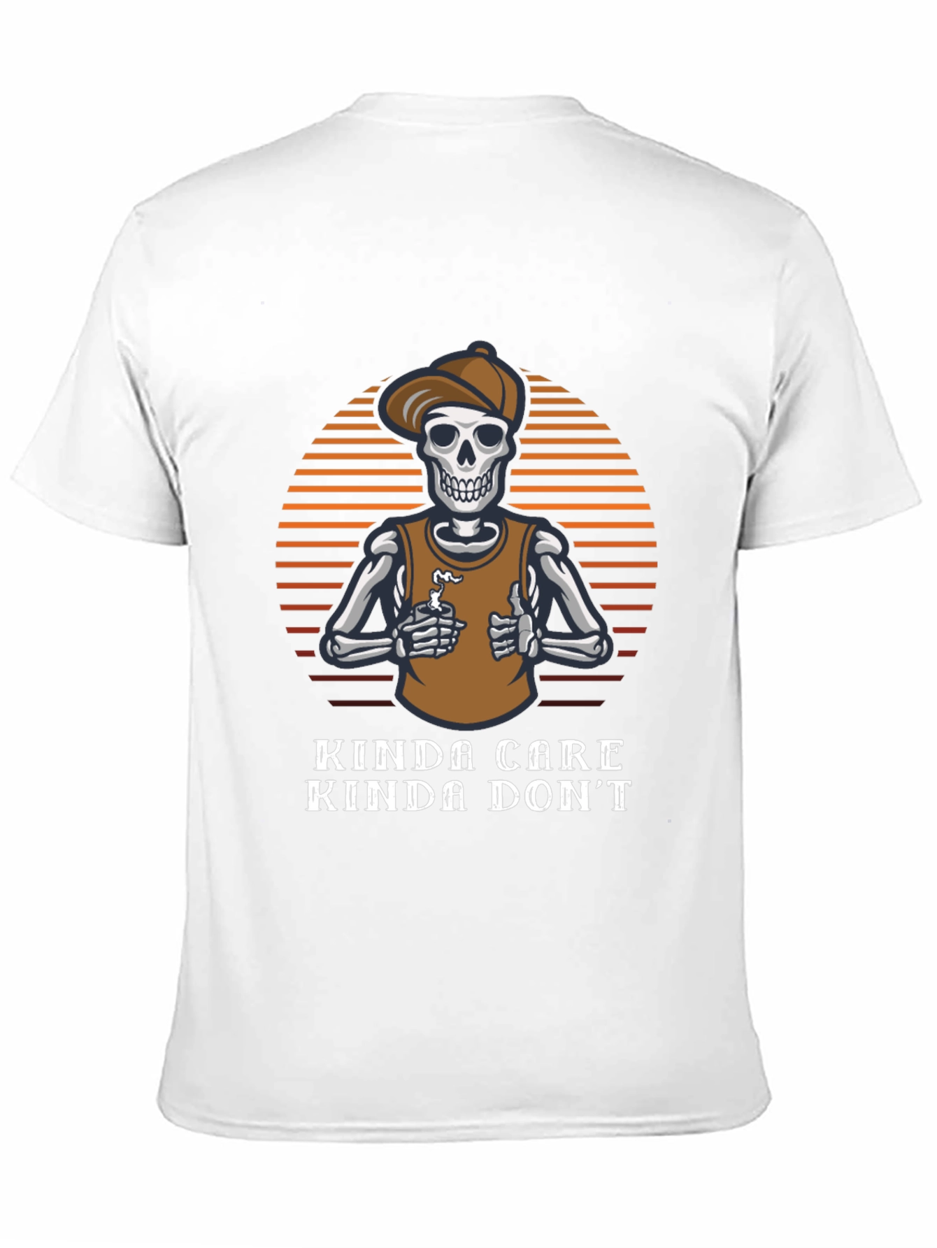 Kinda Care Kinda Dont Skeleton Graphic Tee
