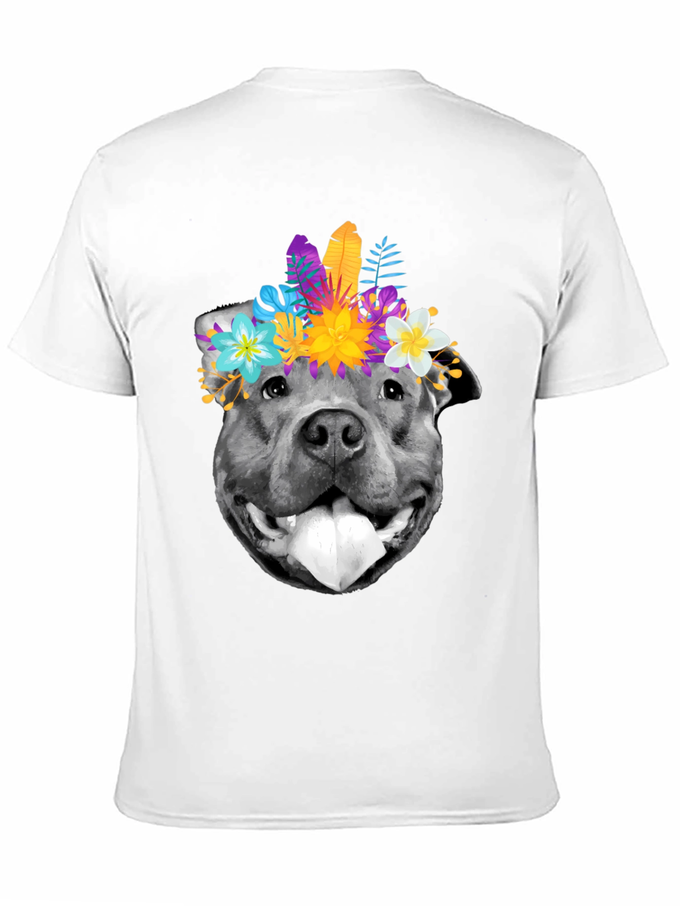 Dog with Flower Crown Graphic T-Shirt