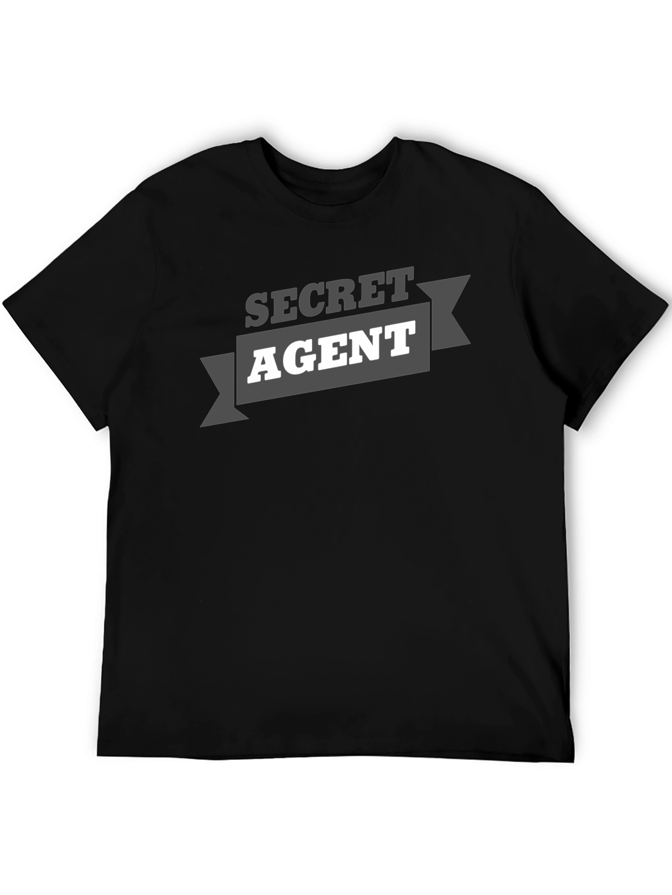 Secret Agent Graphic Tee - Black Cotton T-Shirt