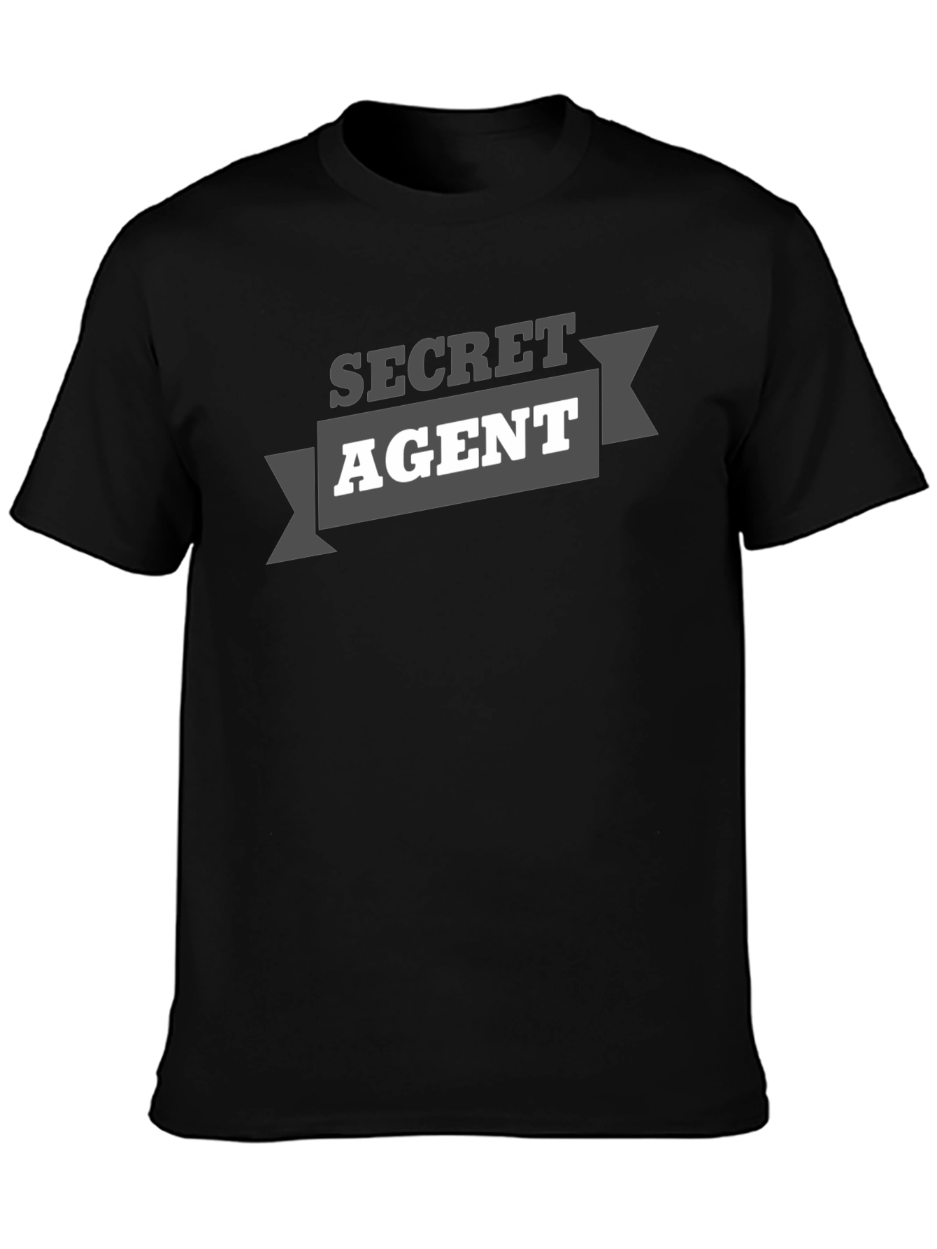 Secret Agent Graphic Tee - Black Cotton T-Shirt