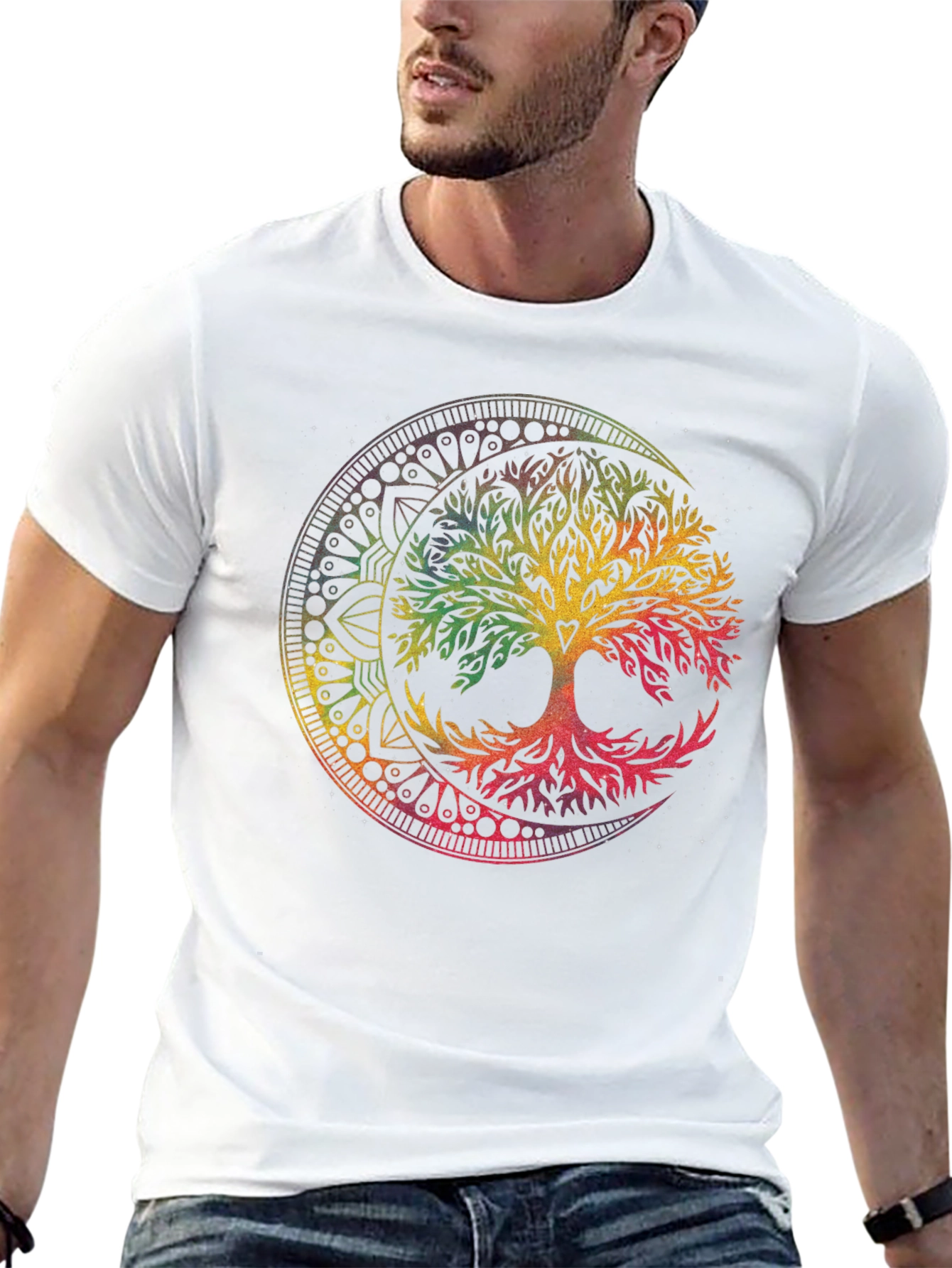 Tree of Life Mandala Graphic T-Shirt - Black
