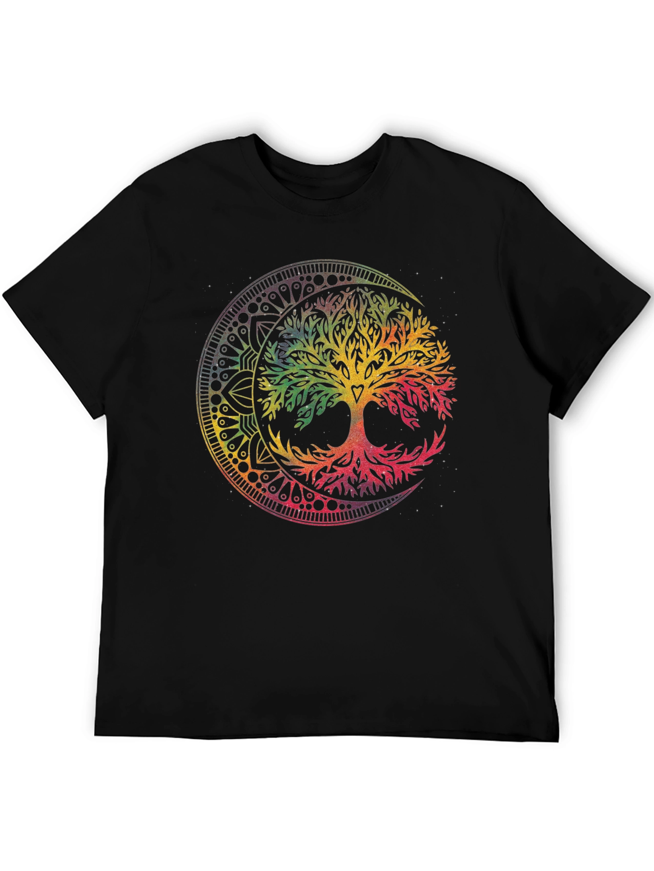 Tree of Life Mandala Graphic T-Shirt - Black