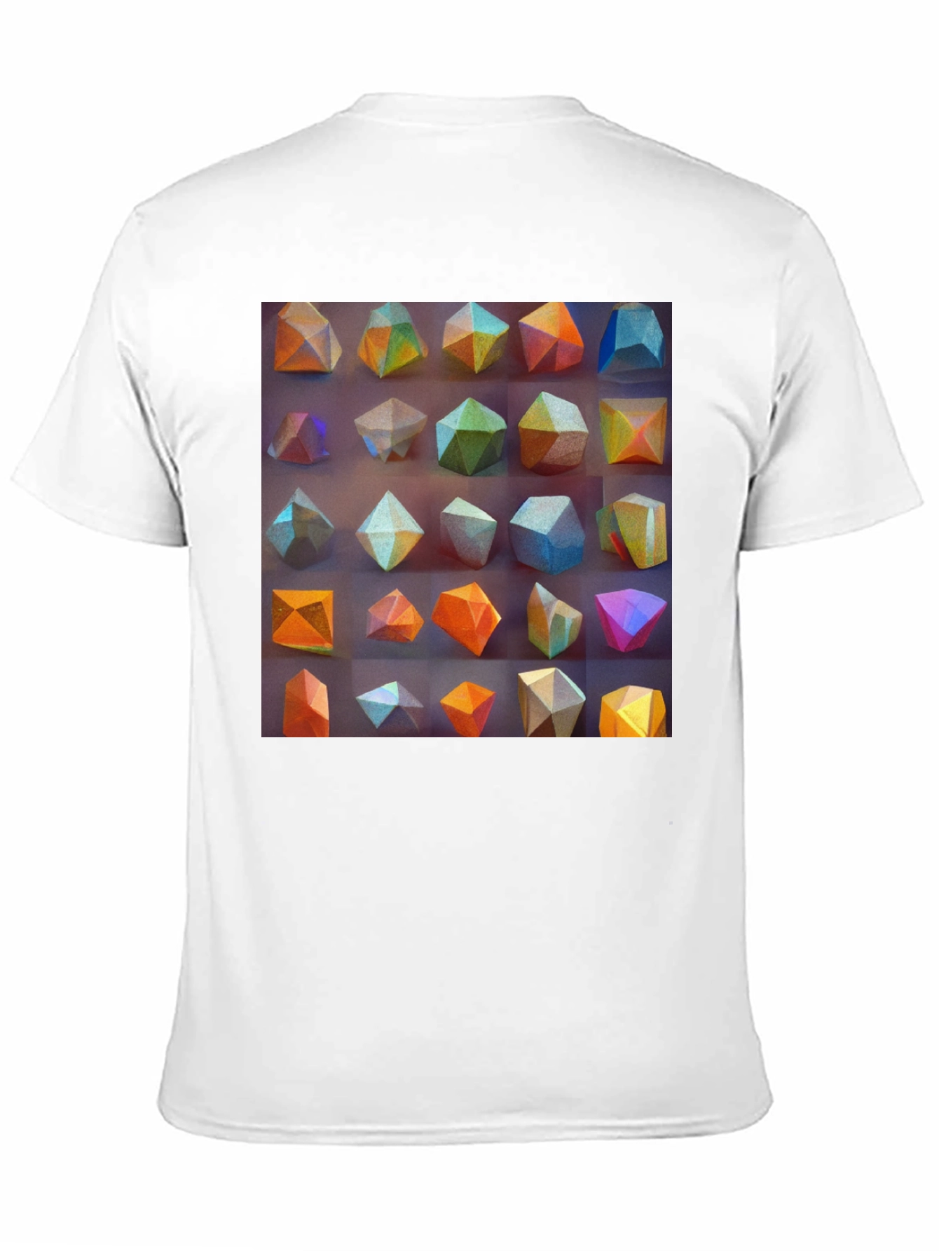 Geometric Crystal Print Mens Black T-Shirt