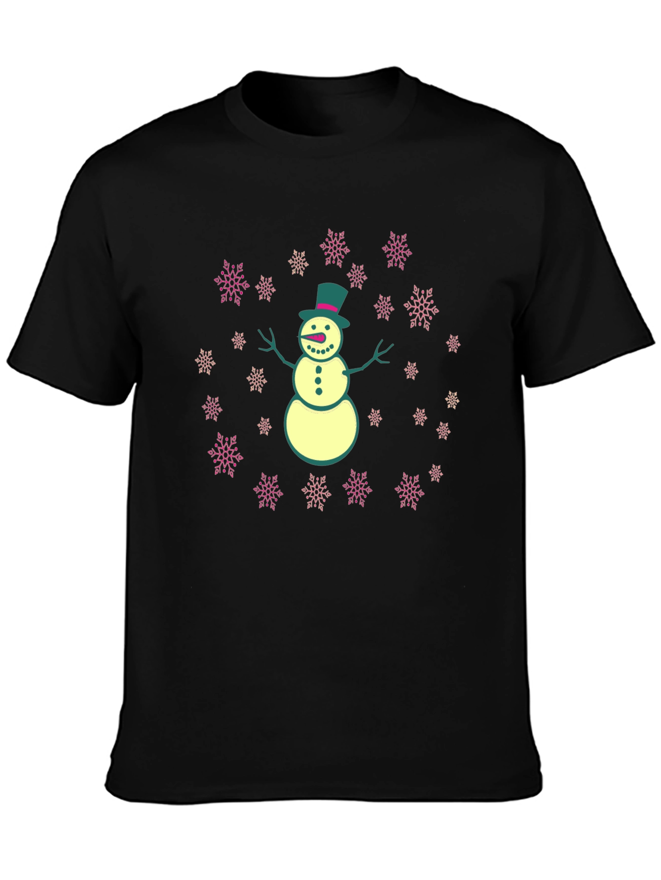 Snowman Snowflake T-Shirt - Festive Holiday Tee