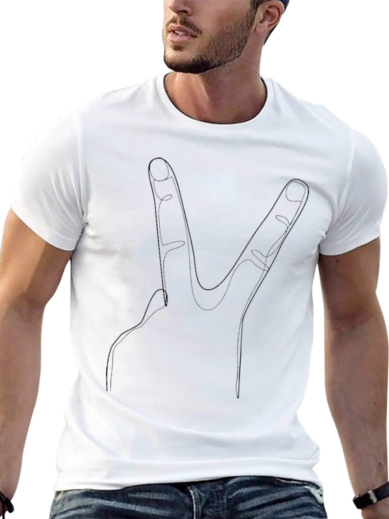 Minimalist Peace Sign Black T-Shirt