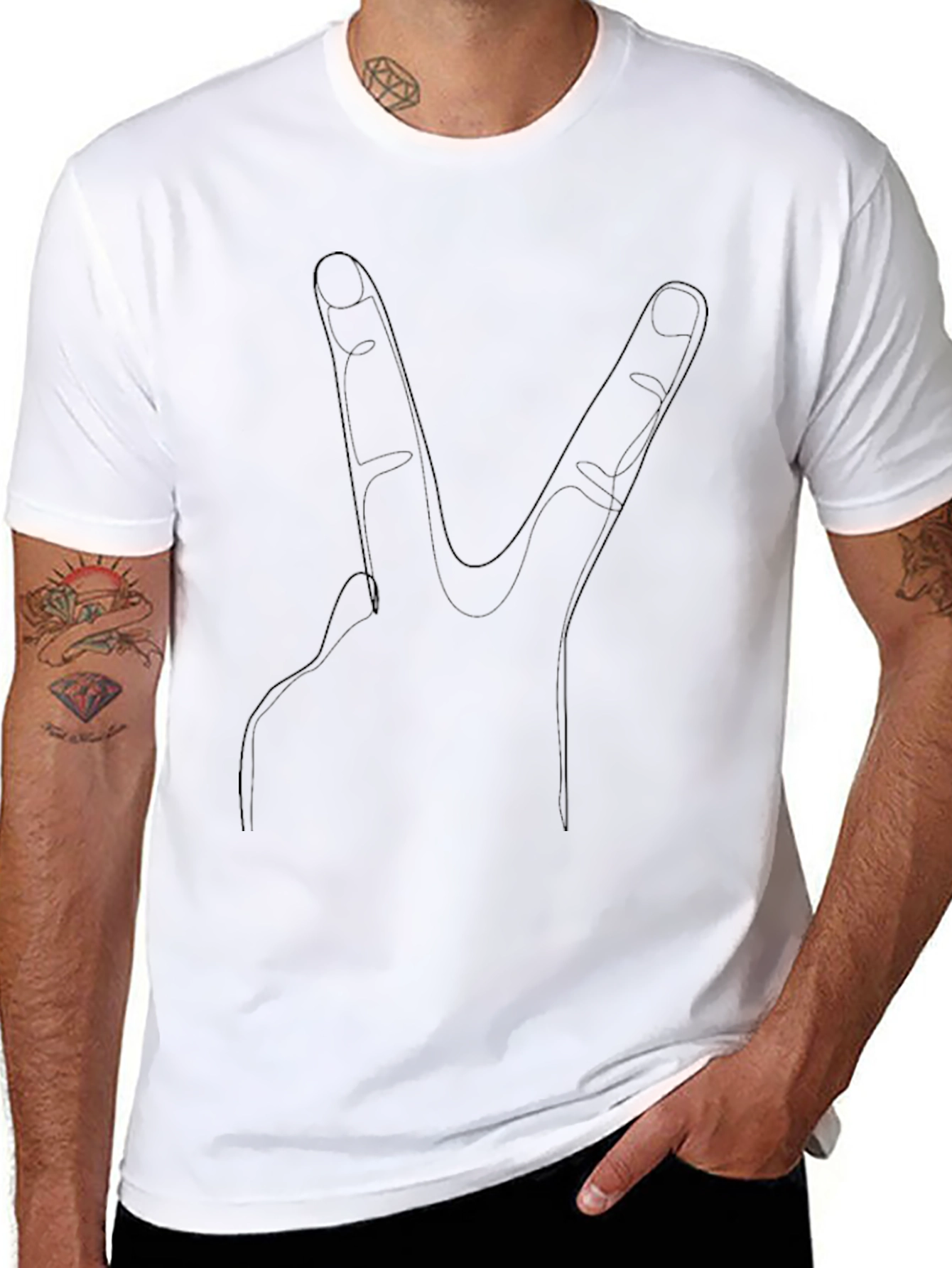 Minimalist Peace Sign Black T-Shirt