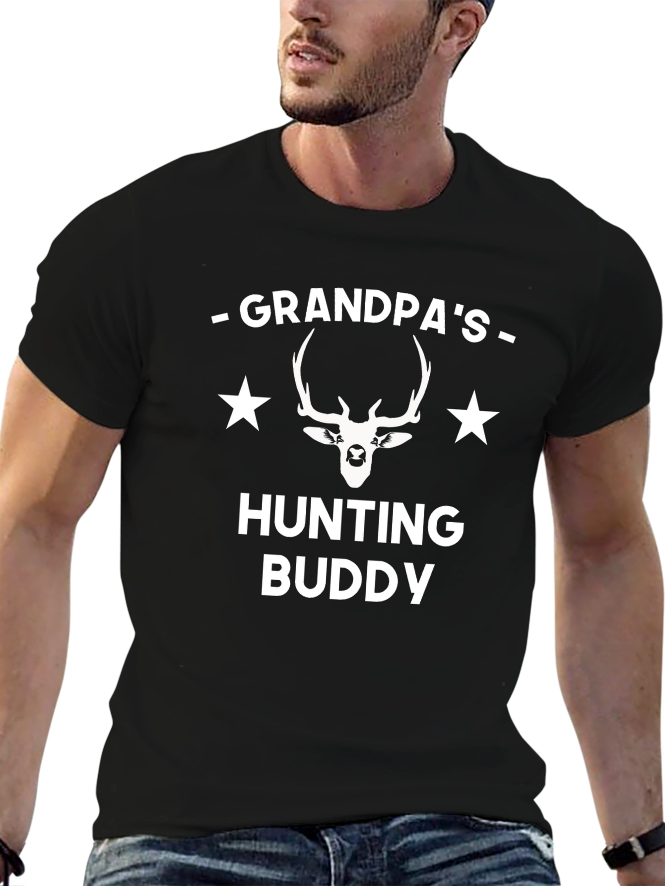 Grandpas Hunting Buddy T-Shirt Deer Graphic
