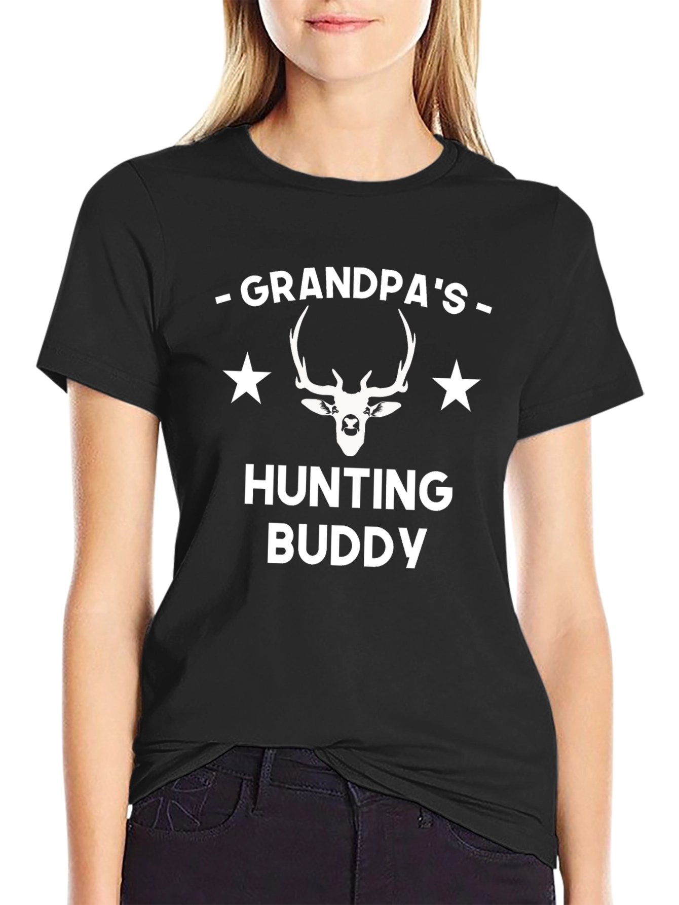 Grandpas Hunting Buddy T-Shirt Deer Graphic