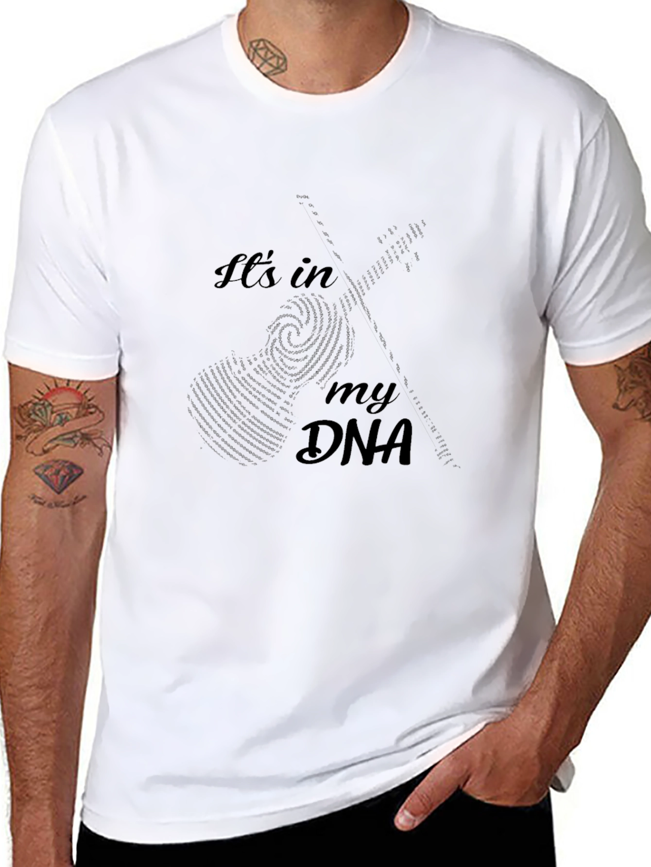 Its in My DNA Guitar Fingerprint Graphic Tee