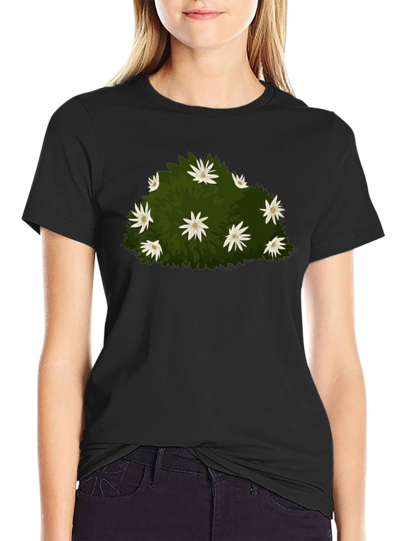 Floral Bush Graphic Tee - Nature Inspired Design
