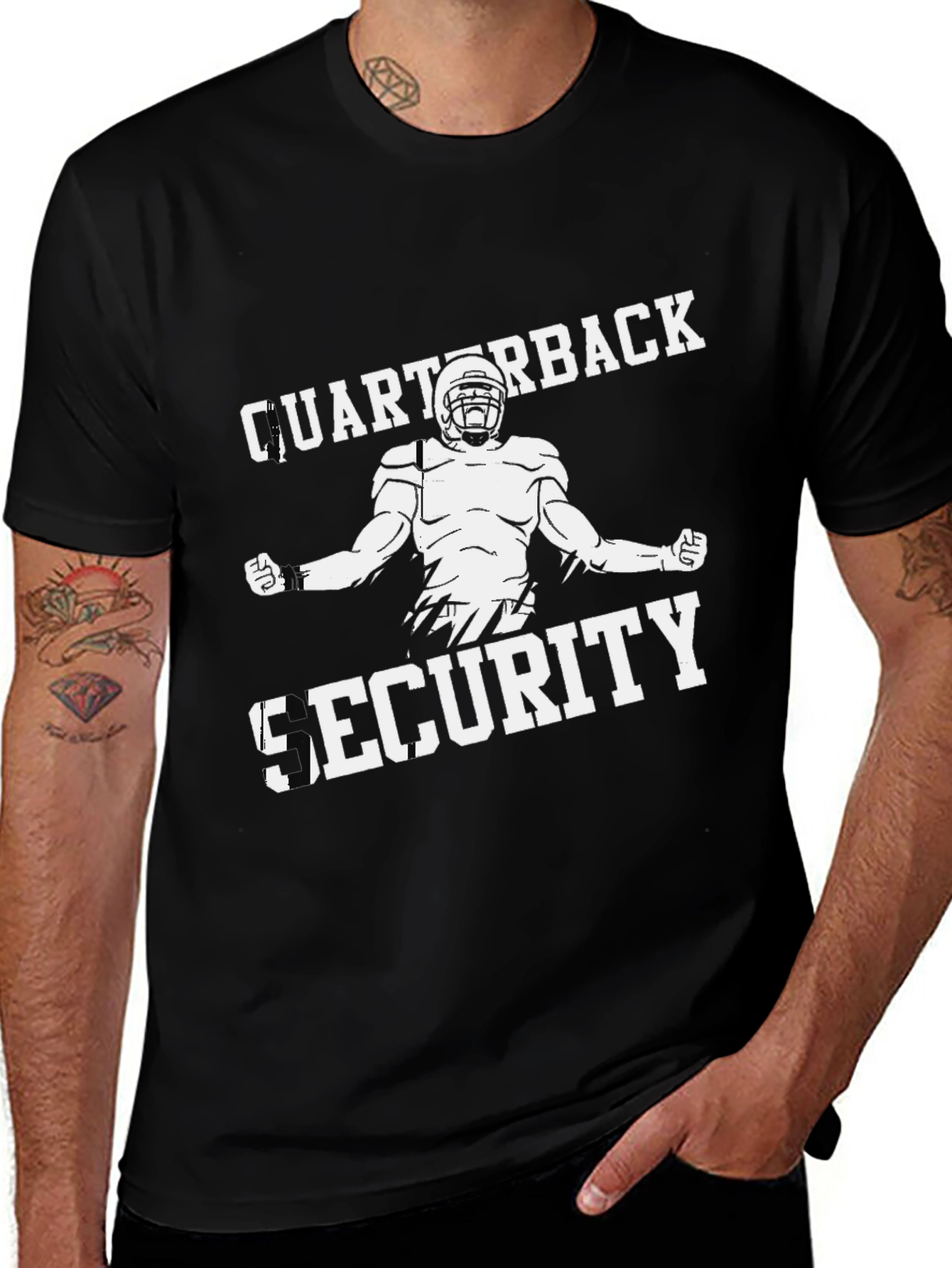 Quarterback Security Black T-Shirt
