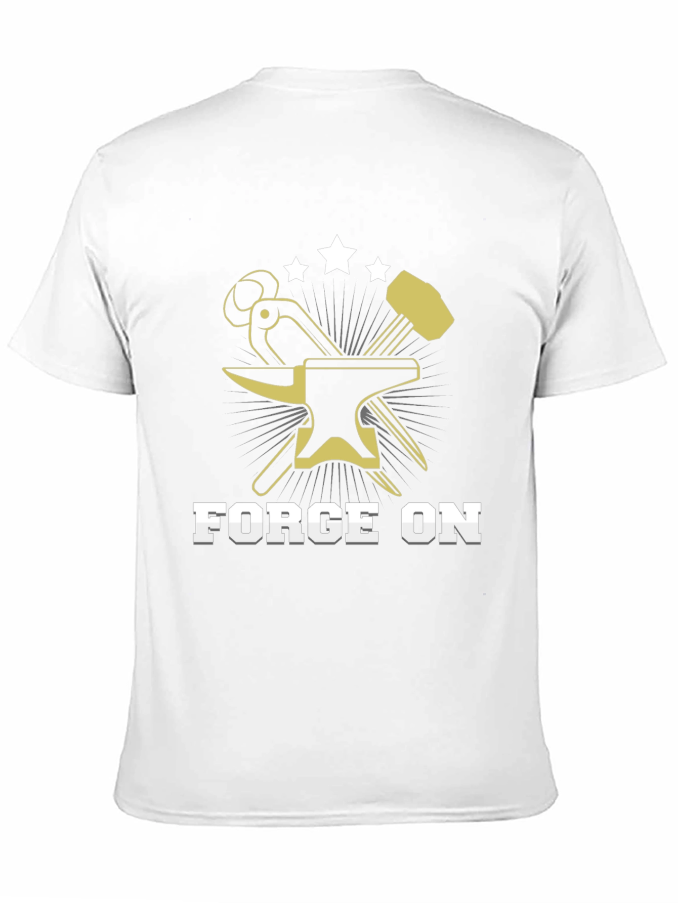 Forge On Blacksmith T-Shirt Anvil Hammer Stars