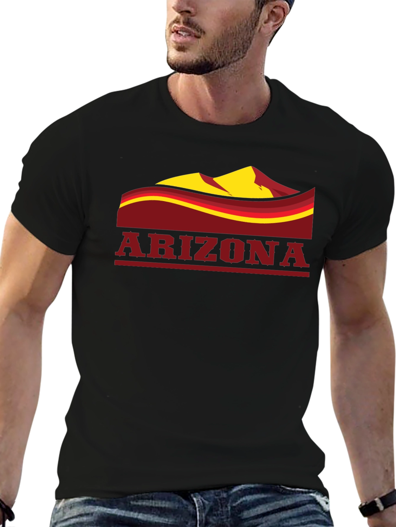 Arizona Graphic T-Shirt - Black Cotton Blend Tee
