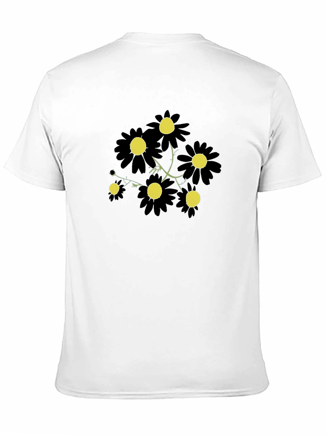 Black Daisy Graphic Tee - Stylish Floral Print