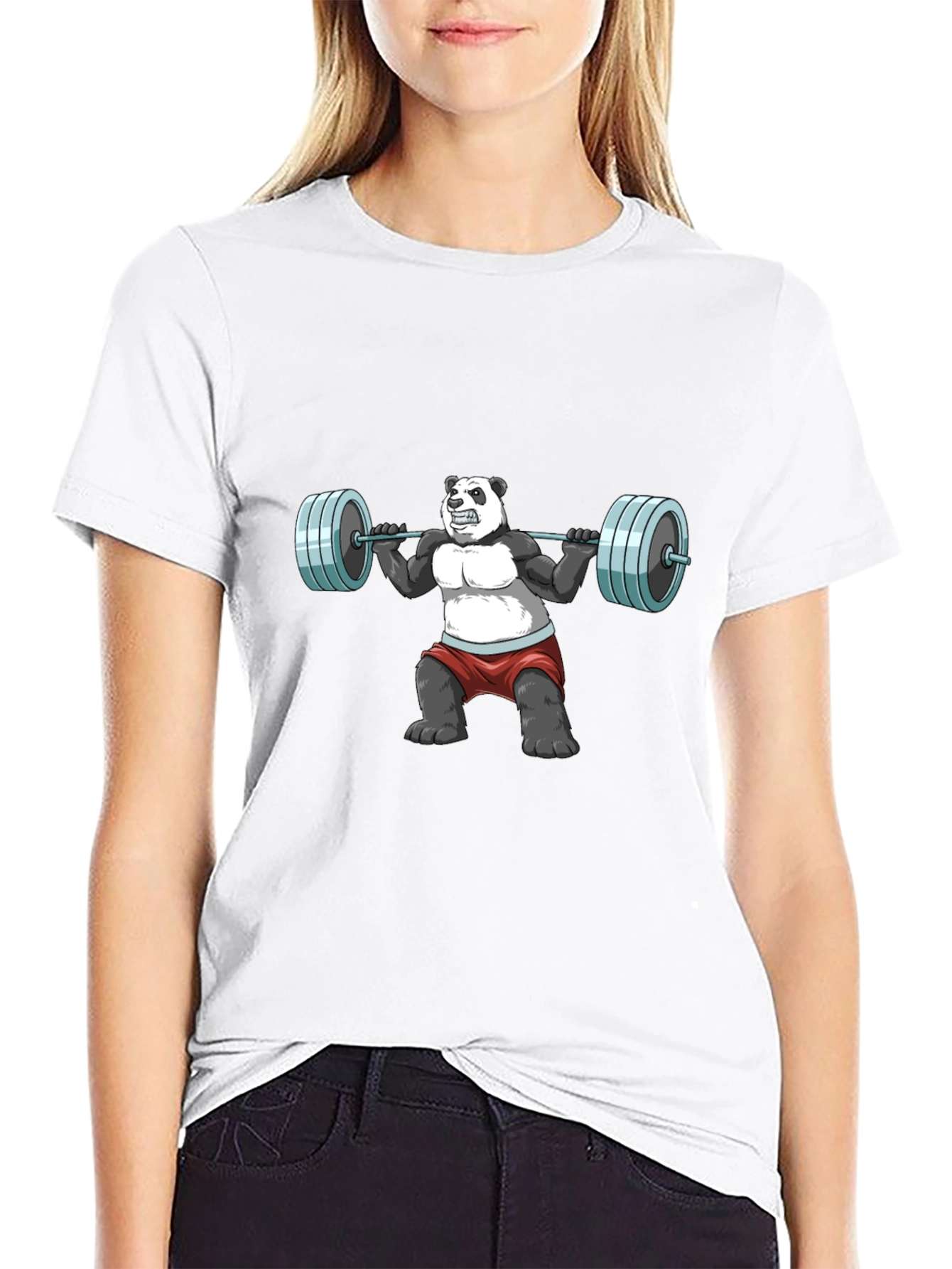 Weightlifting Panda Graphic T-Shirt