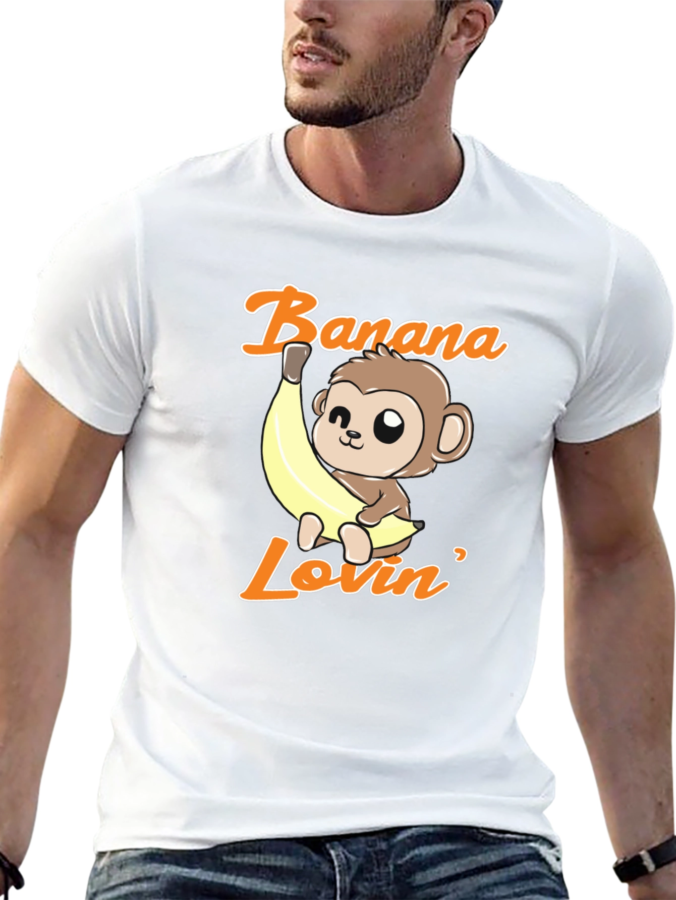 Banana Lovin Monkey T-Shirt - Cute Cartoon Graphic Tee