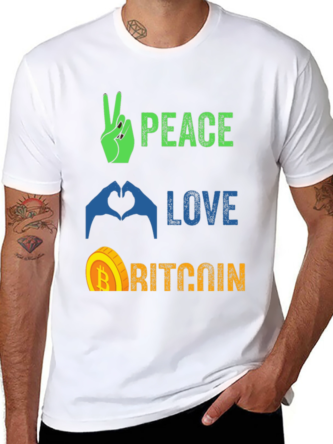 Peace Love Bitcoin T-Shirt