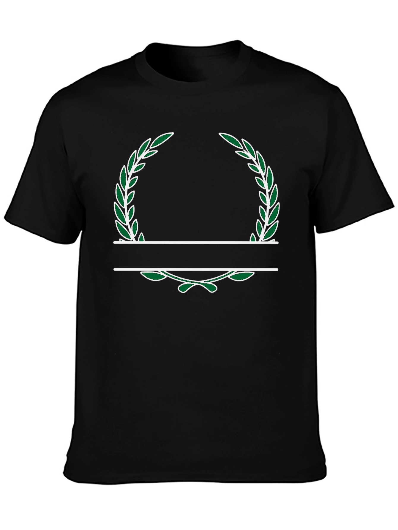 Personalized Laurel Wreath Black T-Shirt