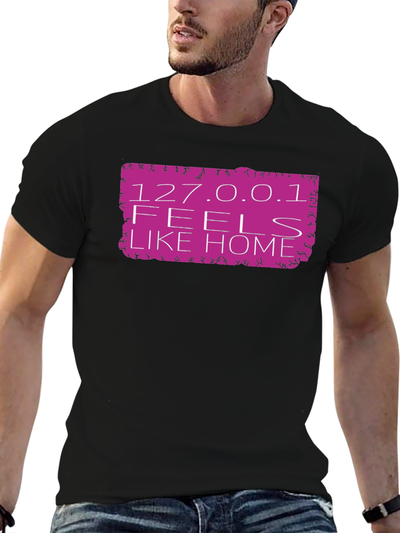 127.0.0.1 Feels Like Home Black T-Shirt