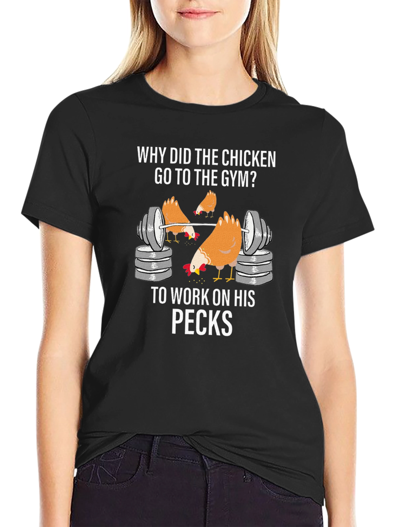 Chicken Gym T-Shirt: Work On Your Pecks