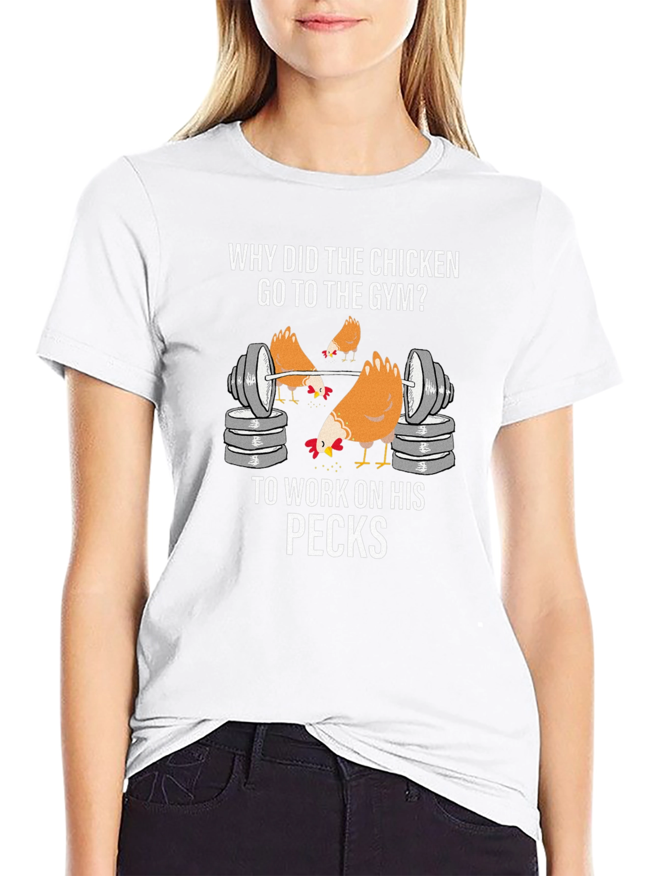 Chicken Gym T-Shirt: Work On Your Pecks
