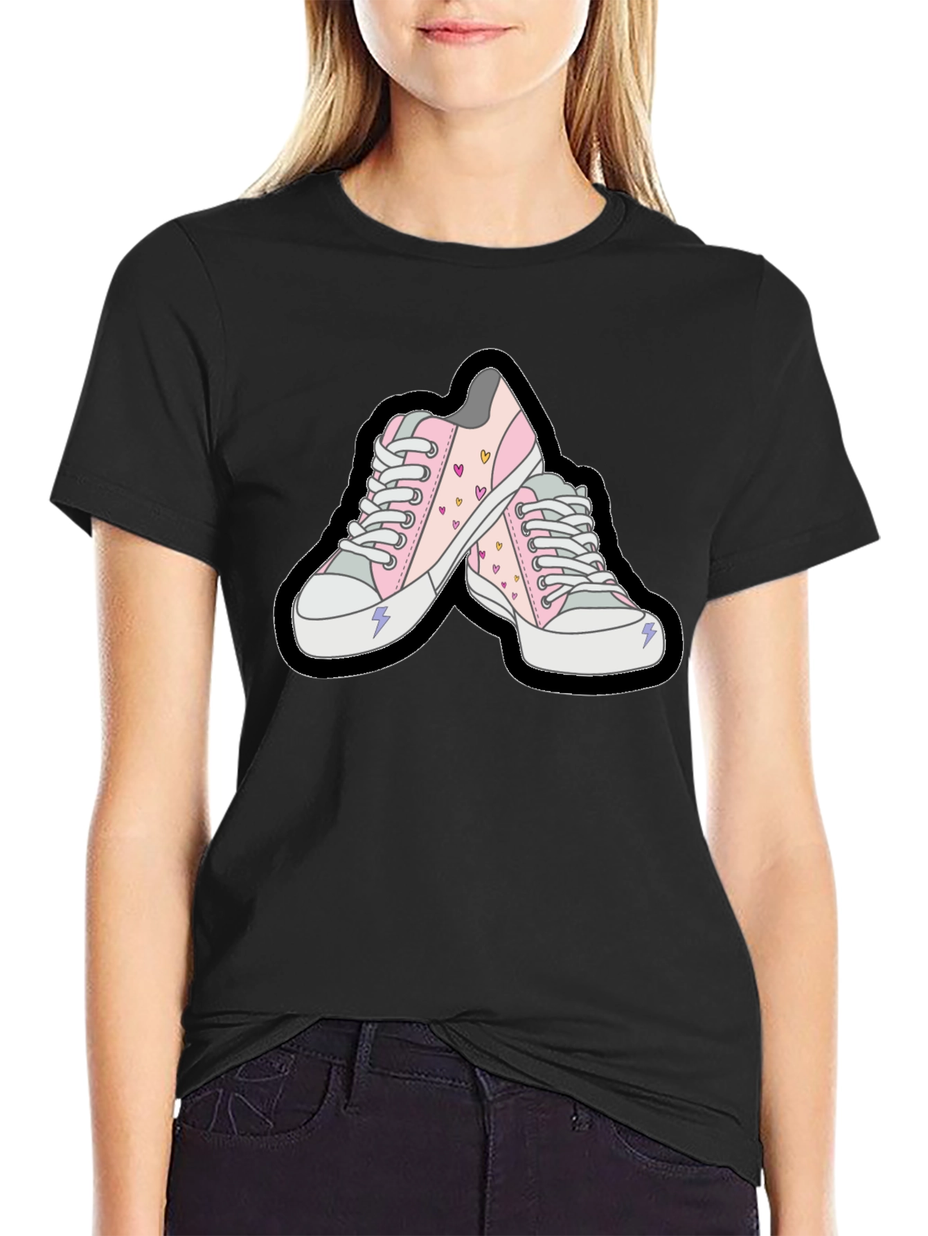 Cute Pink Sneaker Graphic T-Shirt