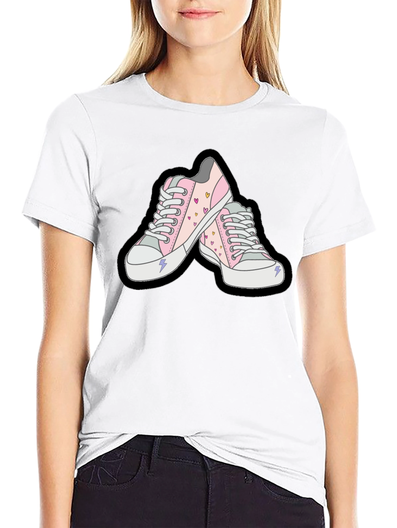 Cute Pink Sneaker Graphic T-Shirt