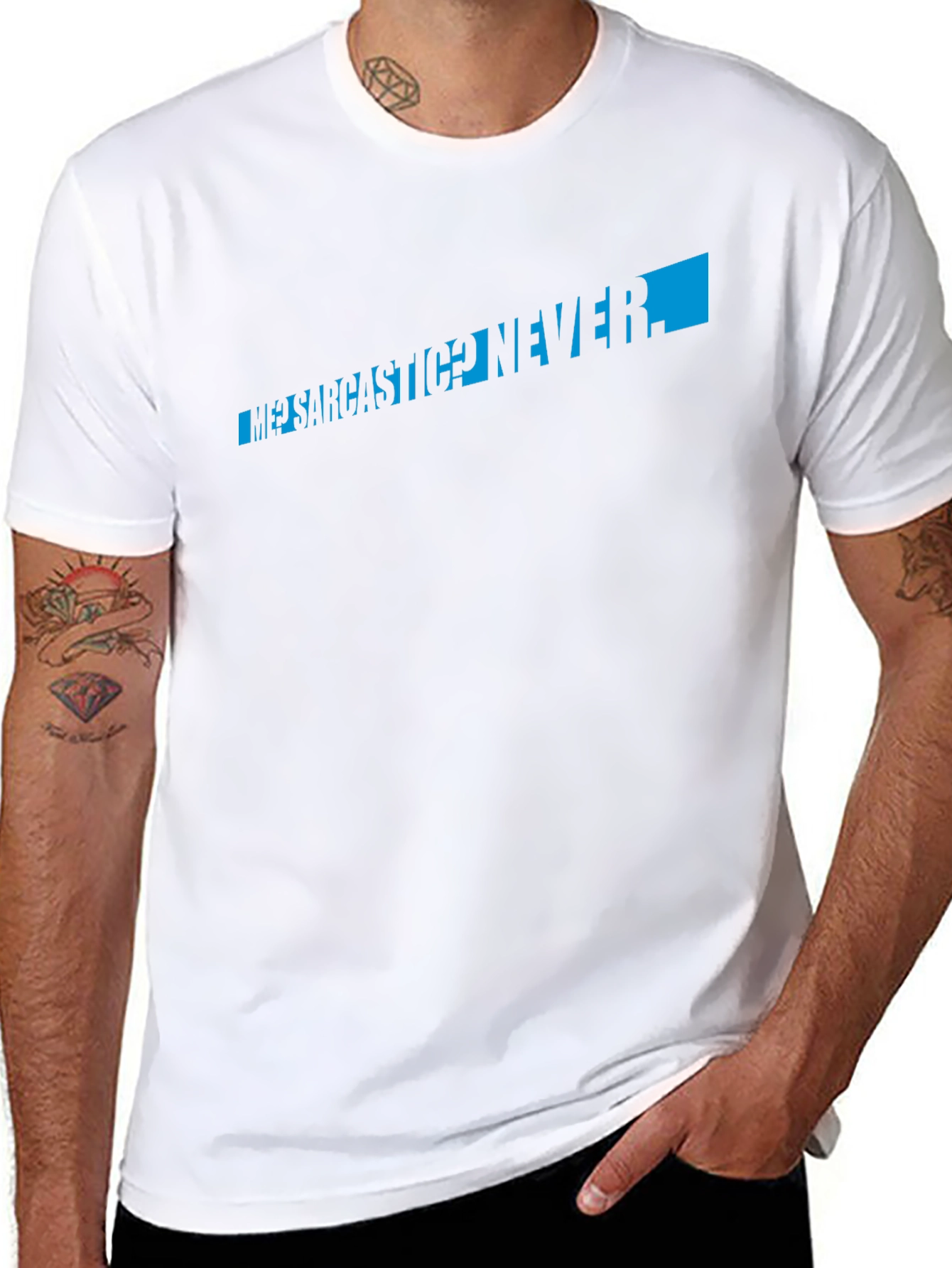 Sarcastic? Never! Black Graphic Print T-Shirt