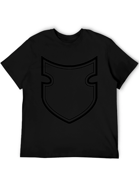Black Shield Graphic T-Shirt - Modern Minimalist Design