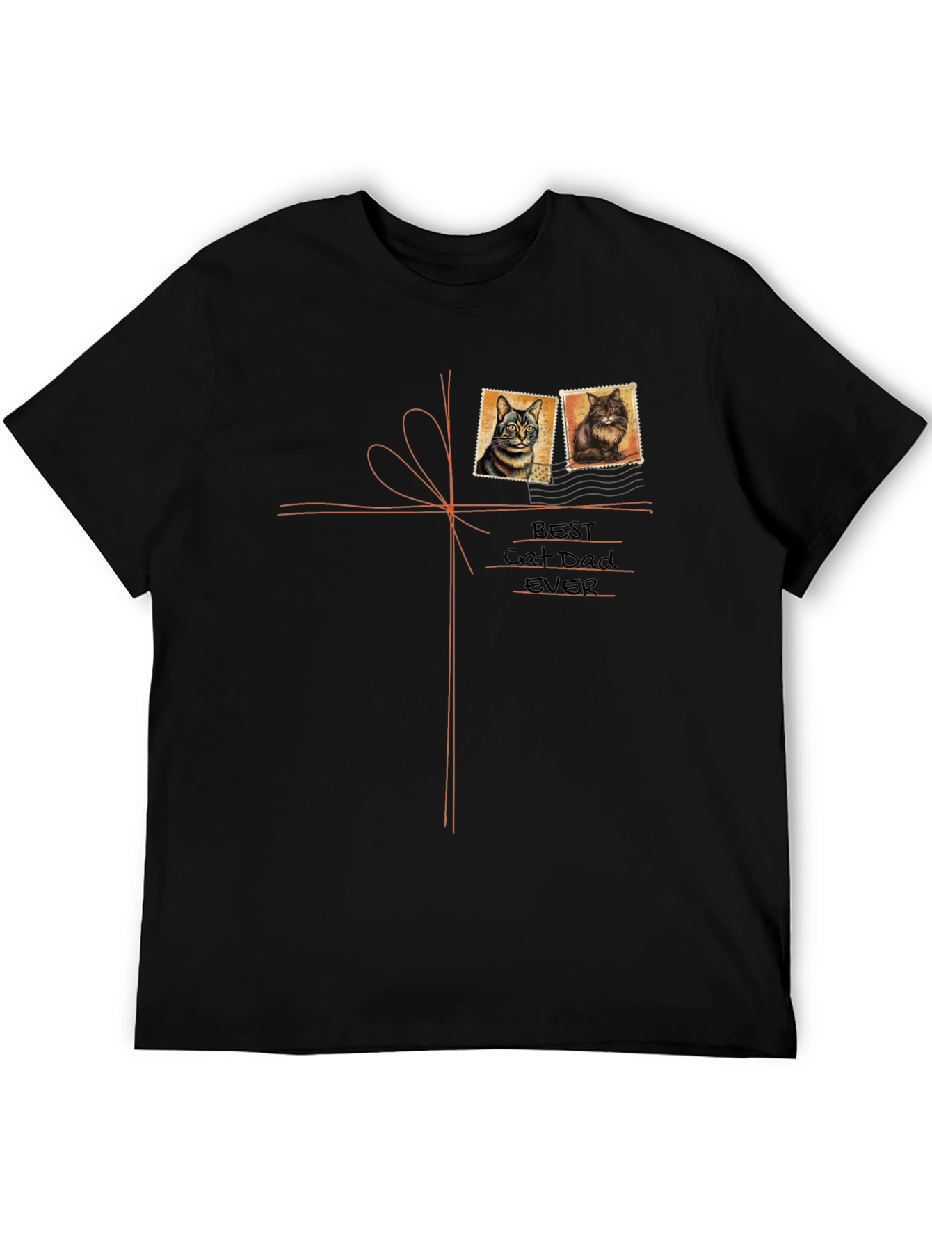 Best Cat Dad Ever Black T-Shirt