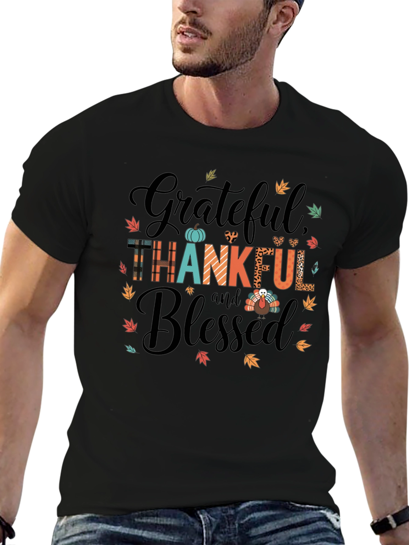 Grateful Thankful Blessed Graphic Tee
