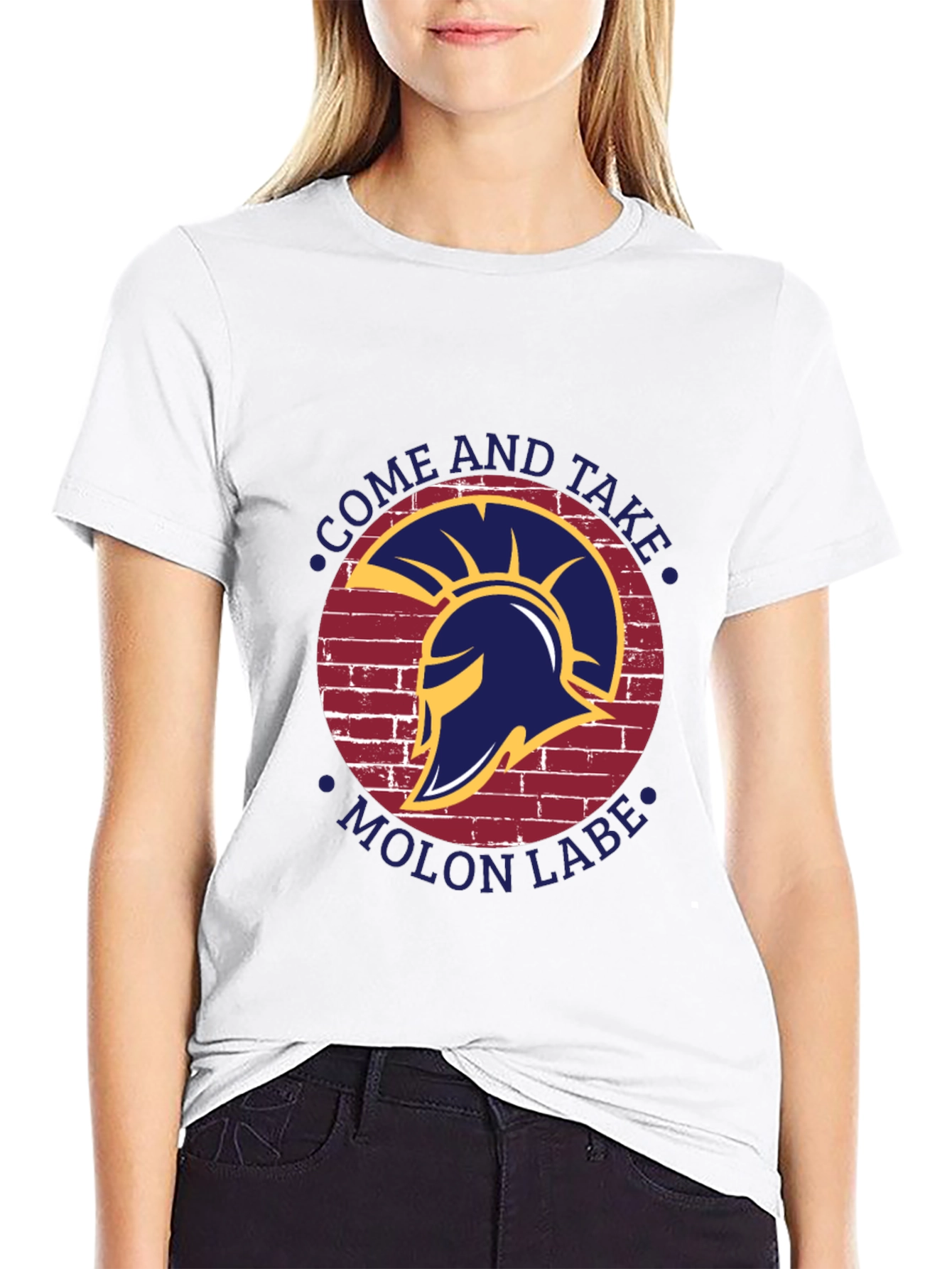 Molon Labe Spartan Helmet Graphic Tee