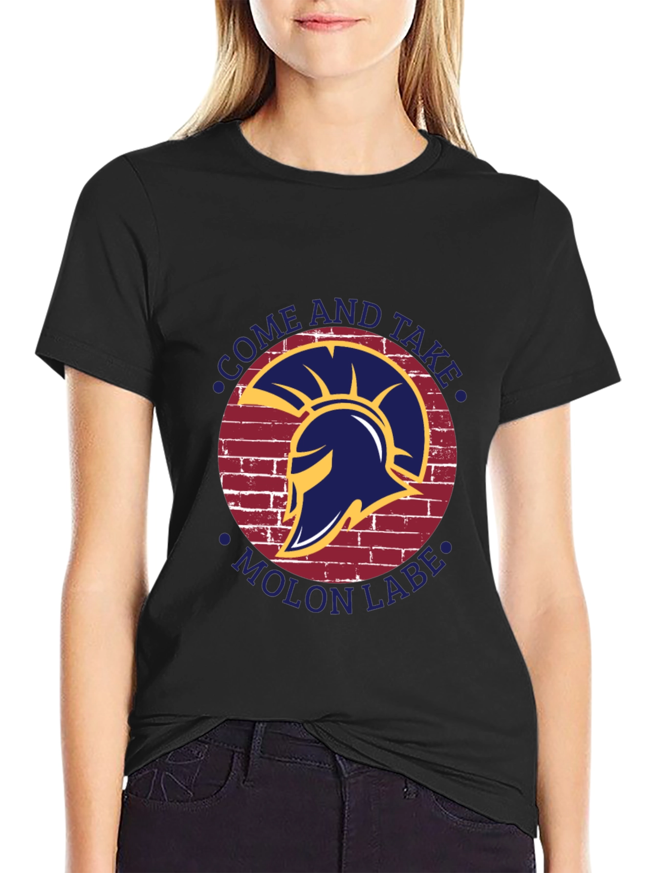 Molon Labe Spartan Helmet Graphic Tee