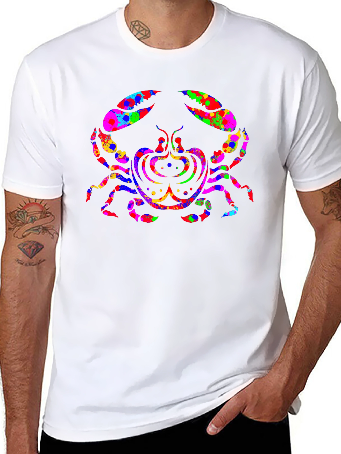 Psychedelic Crab Graphic Tee - Black