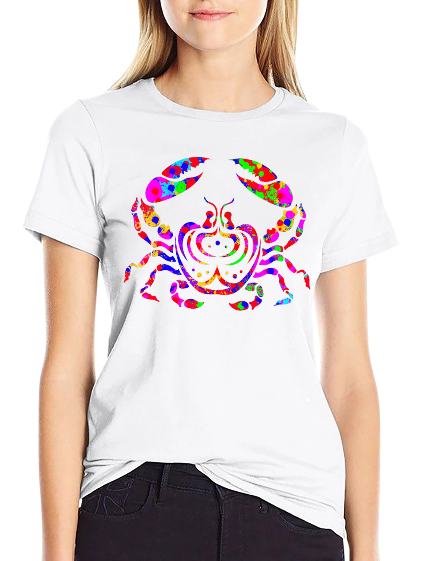 Psychedelic Crab Graphic Tee - Black