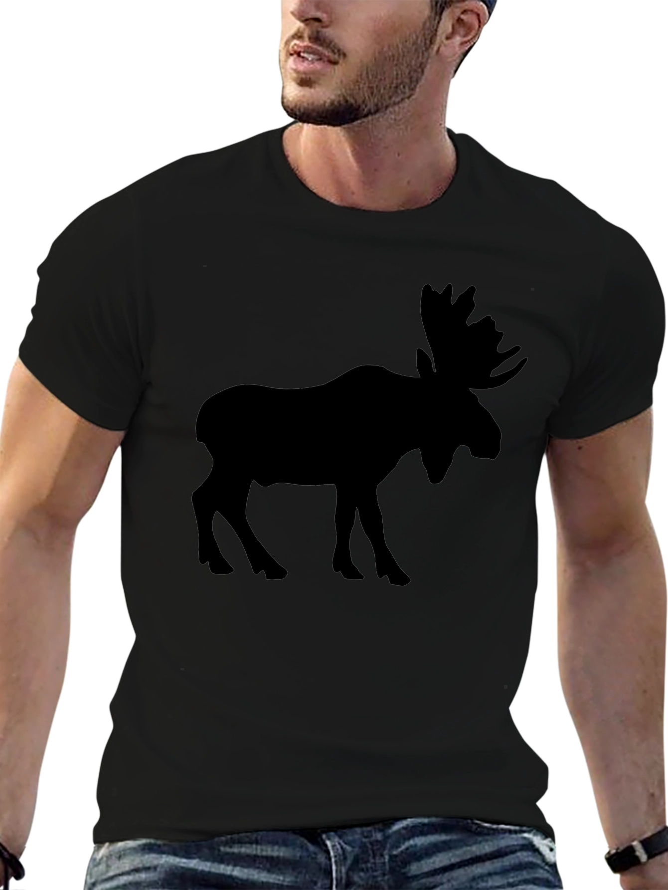 Moose Silhouette Black T-Shirt