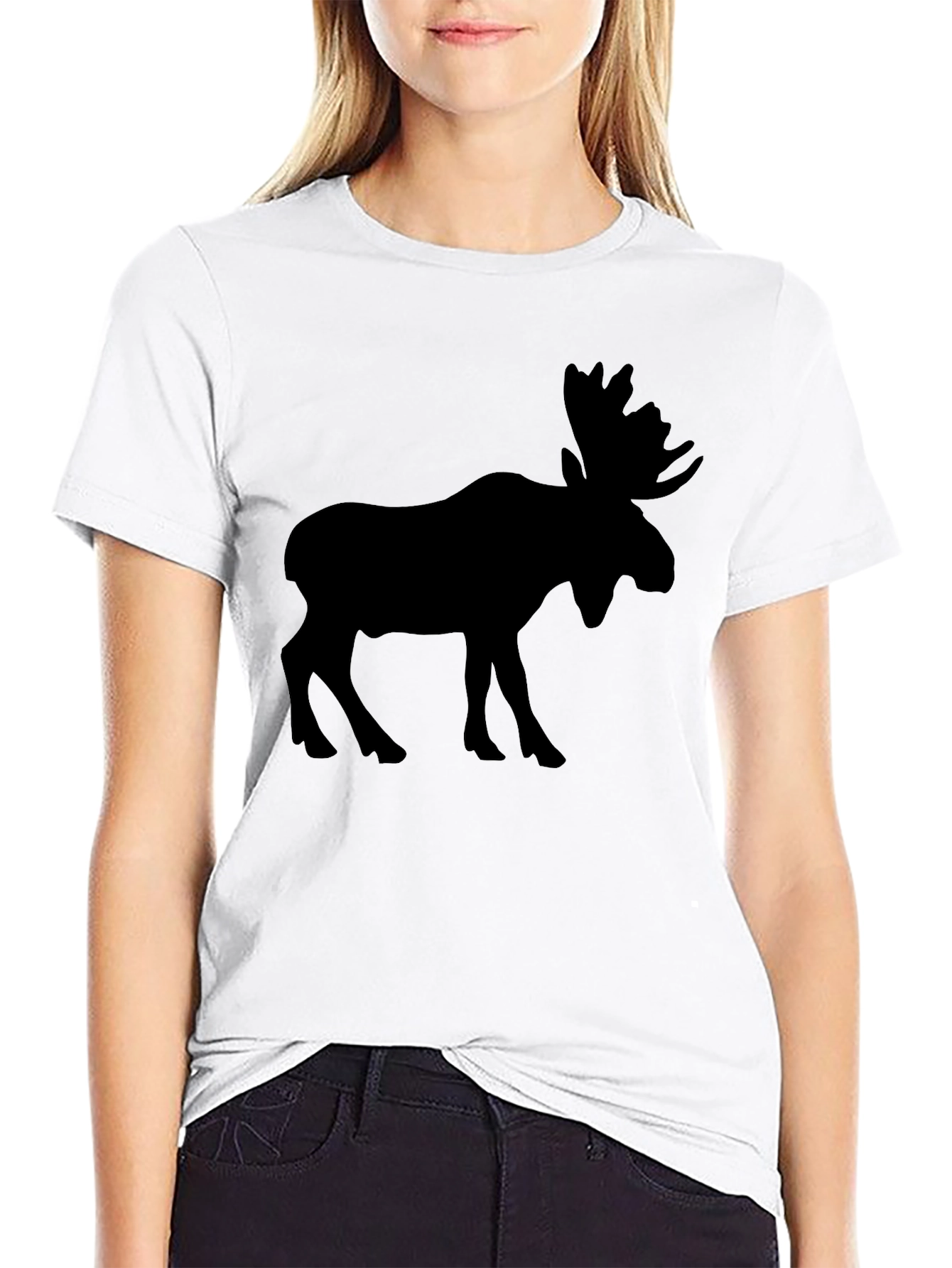 Moose Silhouette Black T-Shirt