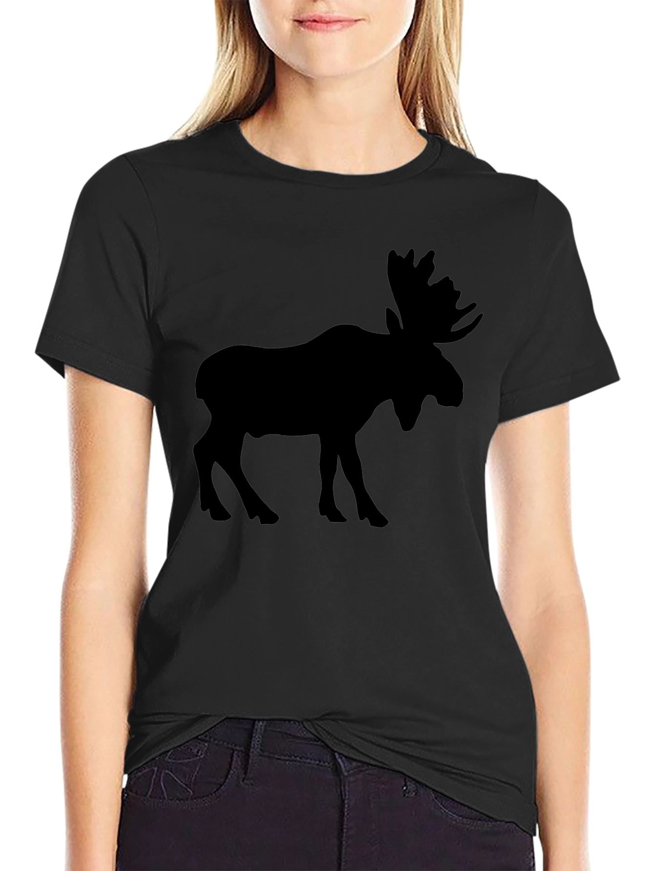 Moose Silhouette Black T-Shirt