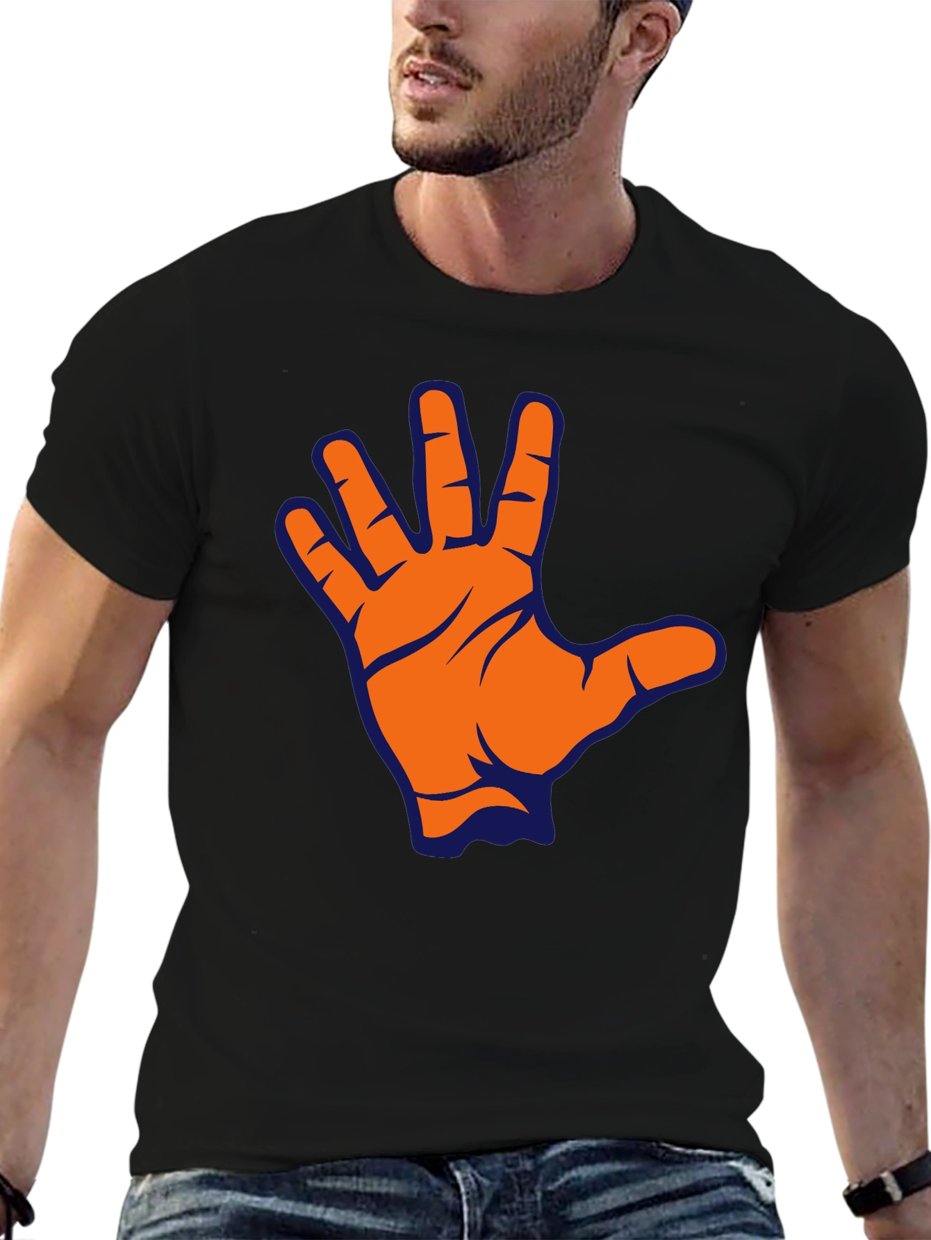 Live Long T-Shirt - Black Vulcan Salute Tee