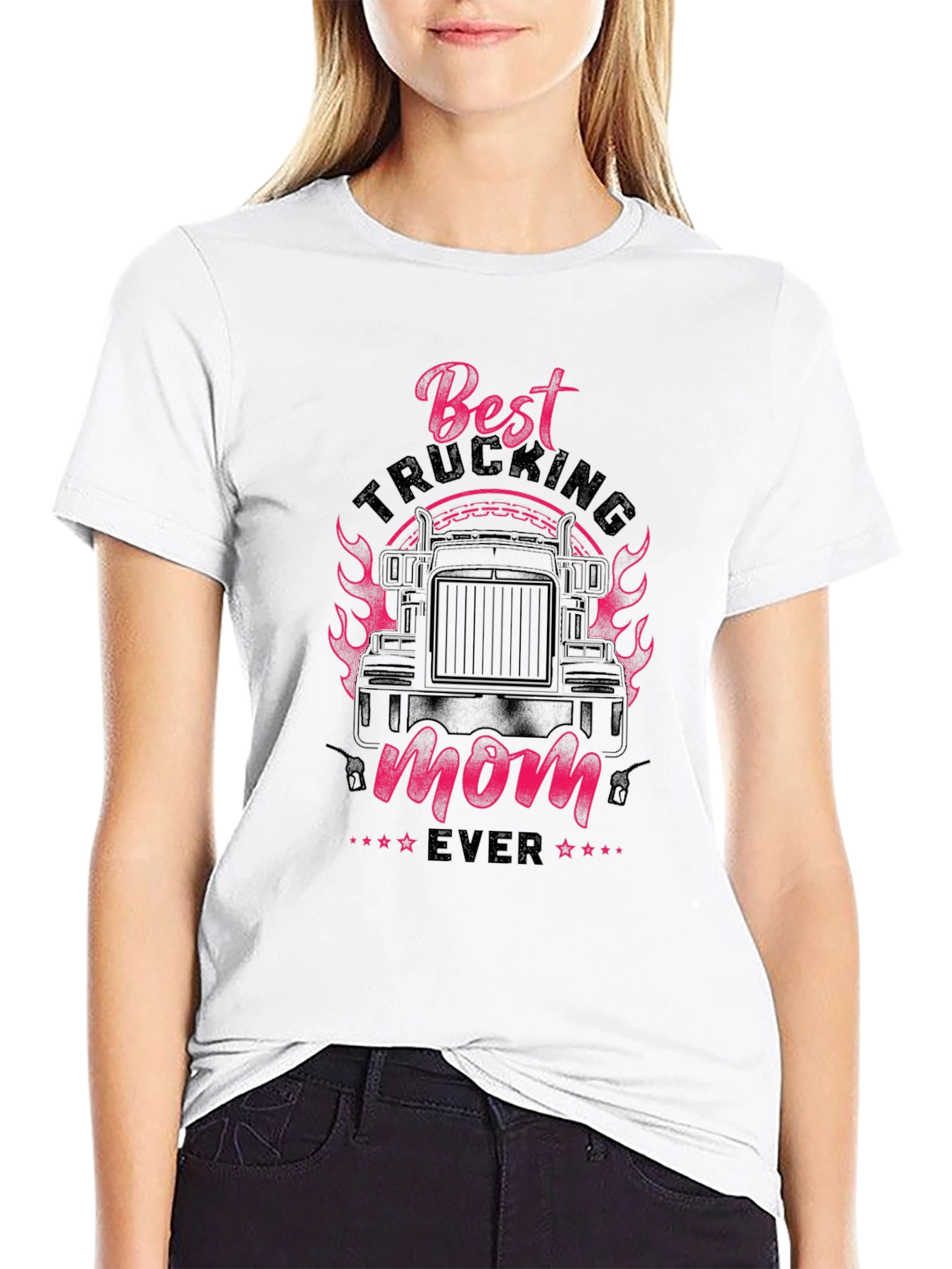 Best Trucking Mom Ever T-Shirt - Black