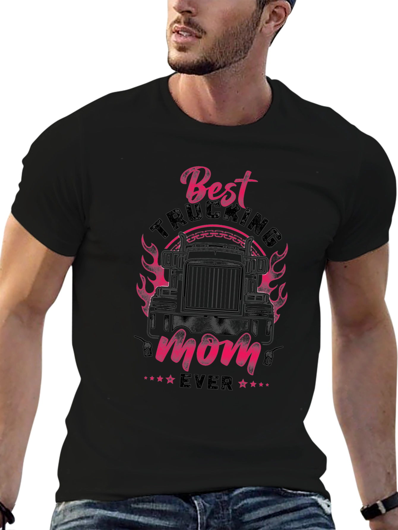 Best Trucking Mom Ever T-Shirt - Black