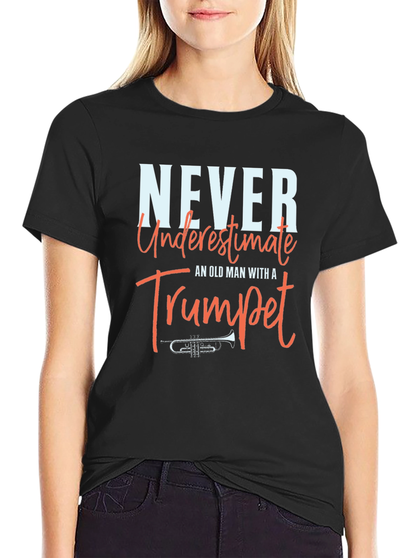 Never Underestimate Trumpet Old Man T-Shirt