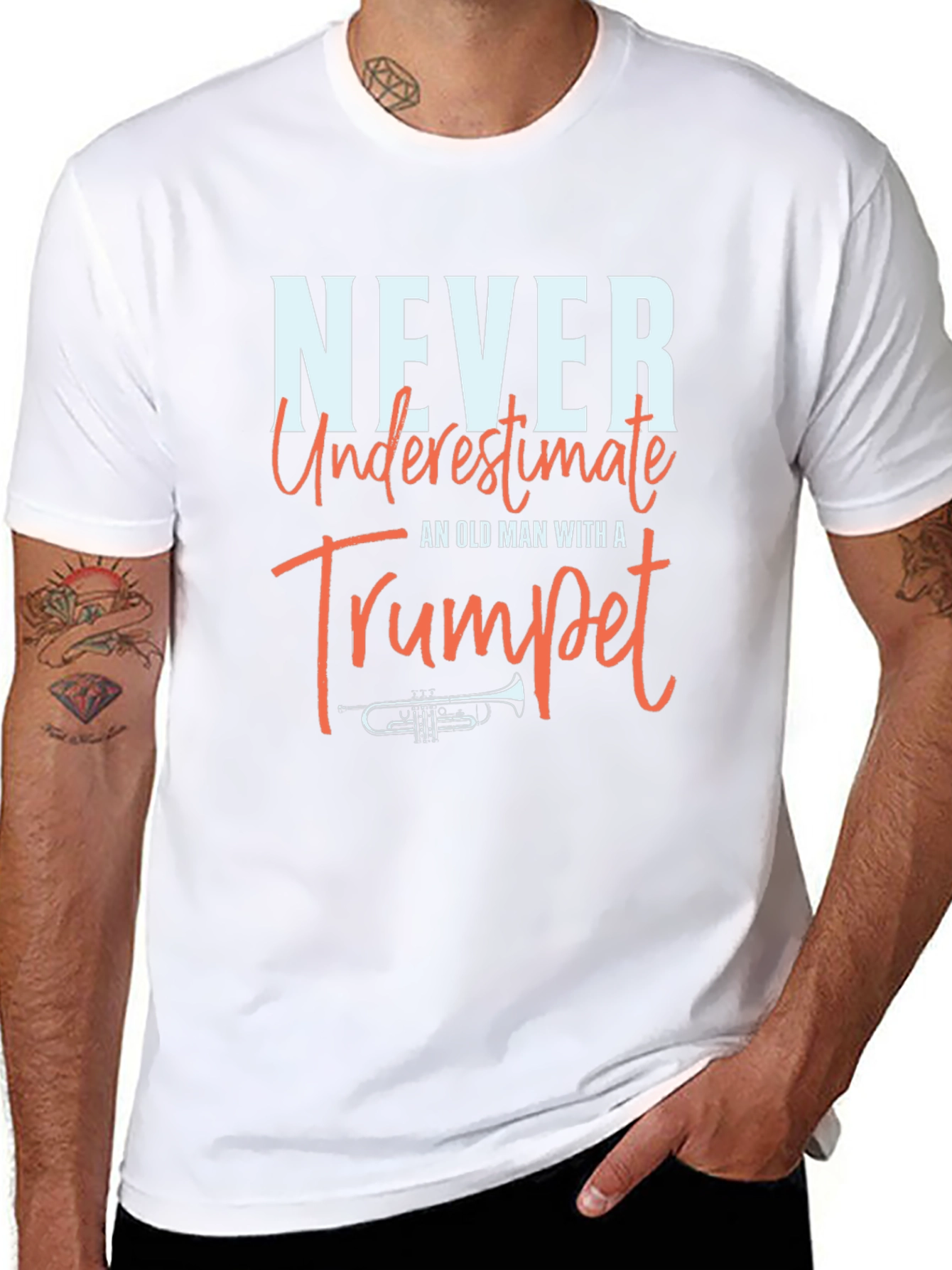 Never Underestimate Trumpet Old Man T-Shirt