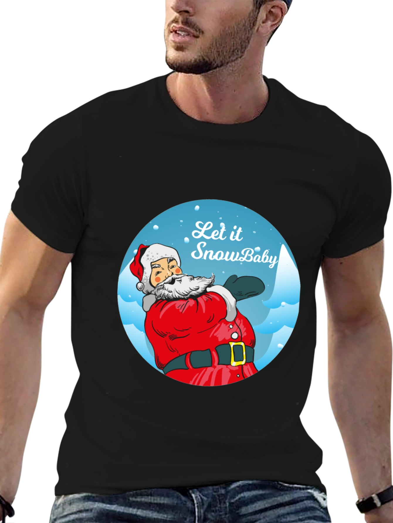 Let It Snow Baby Santa Tee